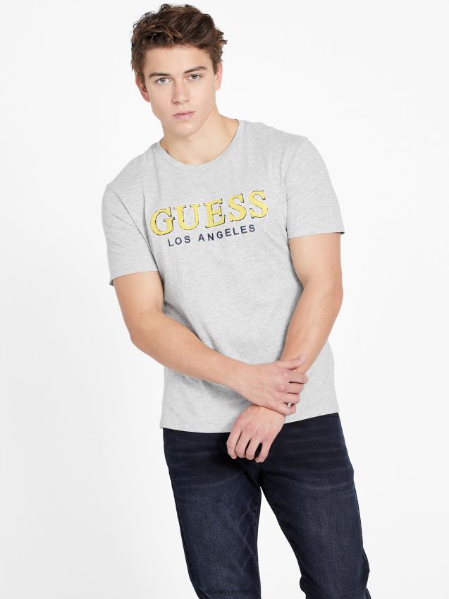 Guess eco spont crewneck t-skjorte lys gråmelert lys gråmelert menn F0LJ808556