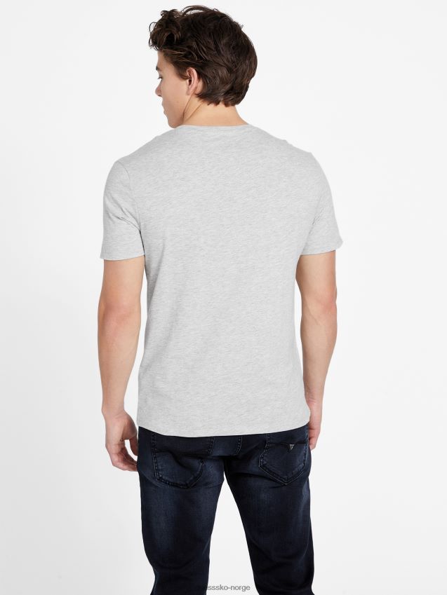 Guess eco spont crewneck t-skjorte lys gråmelert lys gråmelert menn F0LJ808556