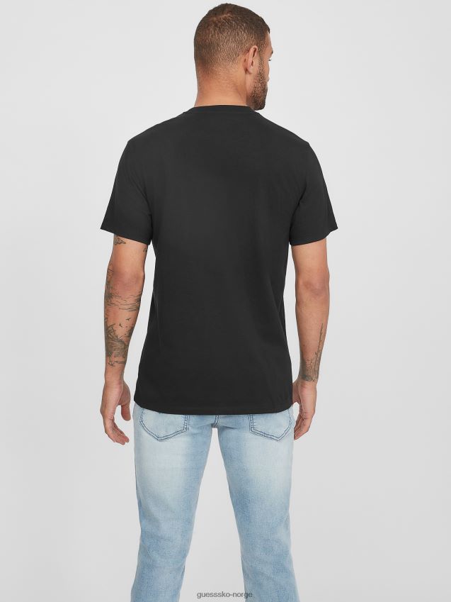 Guess eco tolk roses logo t-skjorte kulsort kulsvart menn F0LJ808484