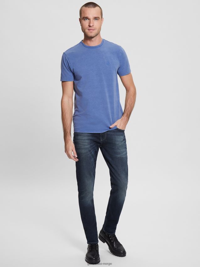 Guess eli washed tee indaco paper multi indaco papir multi menn F0LJ8010576