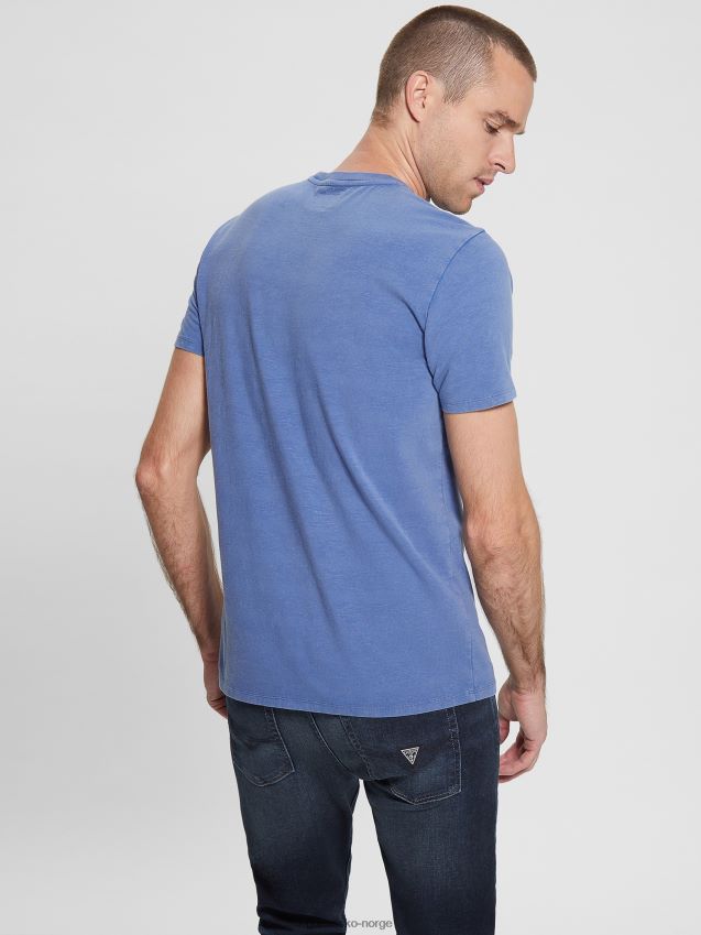 Guess eli washed tee indaco paper multi indaco papir multi menn F0LJ8010576