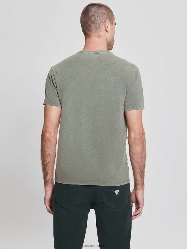 Guess eli washed tee jungle greens multi jungelgreener multi menn F0LJ8010614