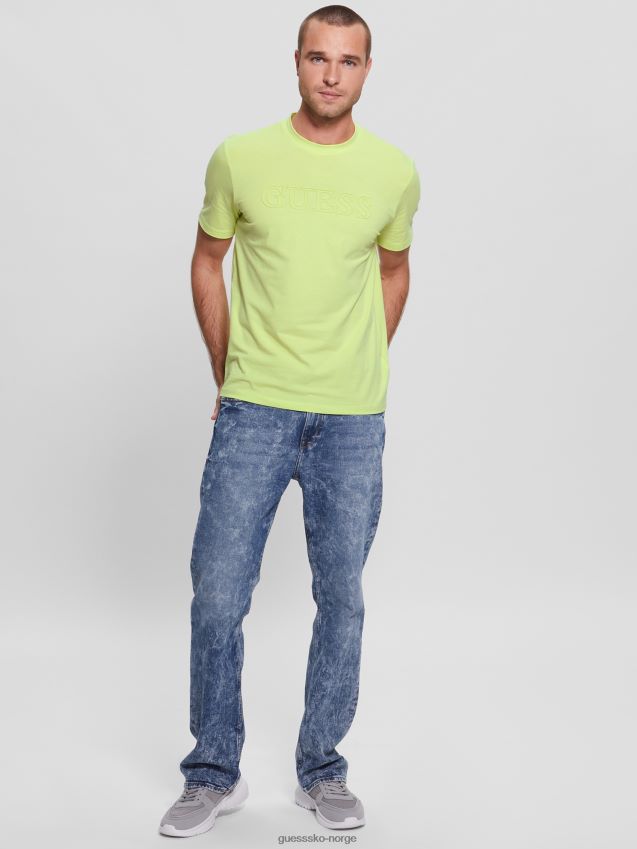 Guess forsiktig gul øko alphy t-skjorte forsiktig gul menn F0LJ8010810
