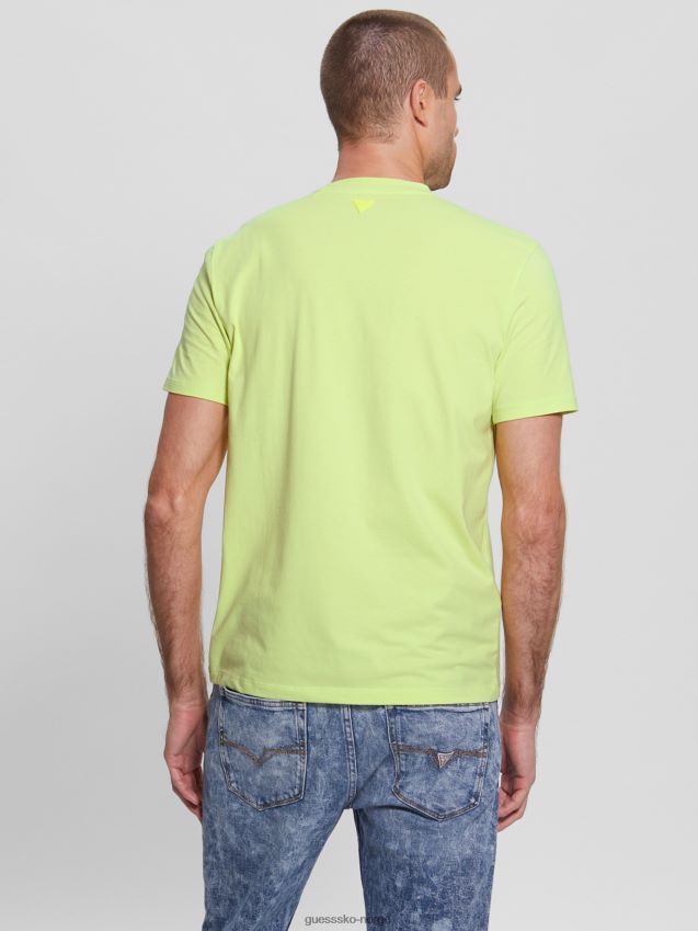 Guess forsiktig gul øko alphy t-skjorte forsiktig gul menn F0LJ8010810