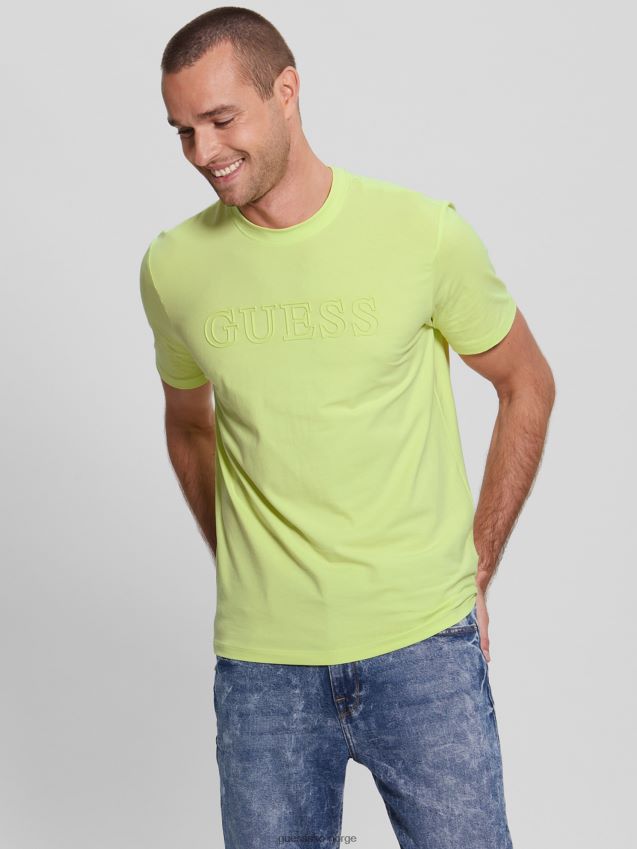 Guess forsiktig gul øko alphy t-skjorte forsiktig gul menn F0LJ8010810