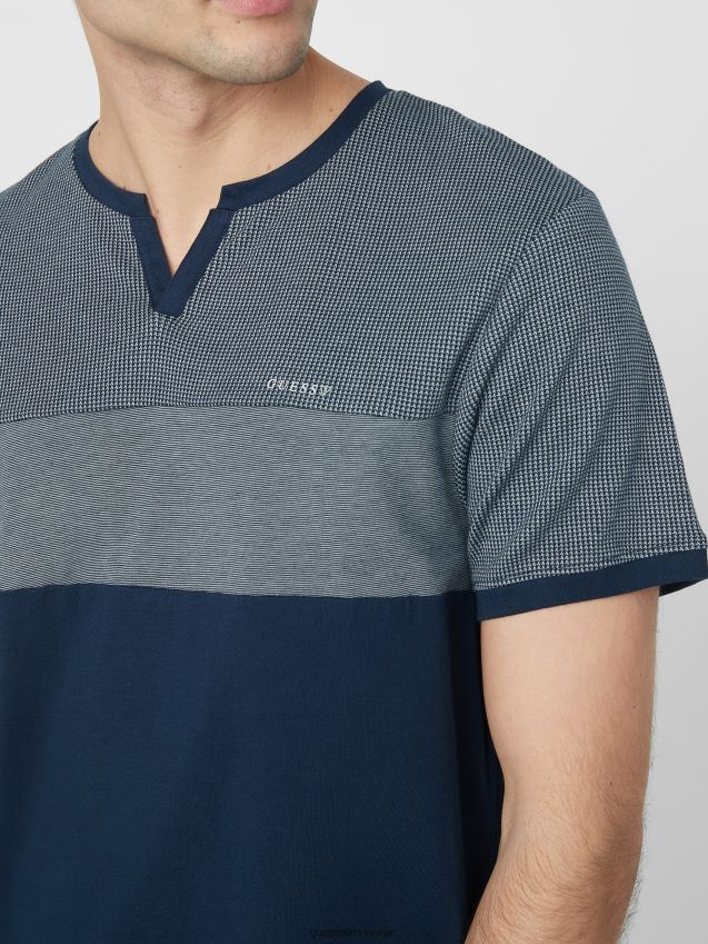 Guess franz slitte t-skjorte blå blå menn F0LJ808526