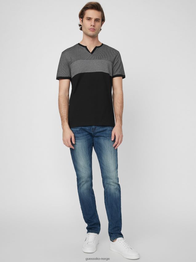 Guess franz slitte-t-skjorte kulsort kulsvart menn F0LJ808505