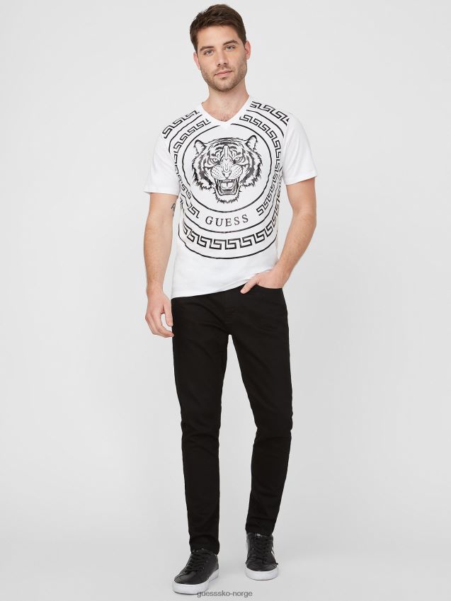Guess griffin tiger t-skjorte ren hvit Ren hvit menn F0LJ808295