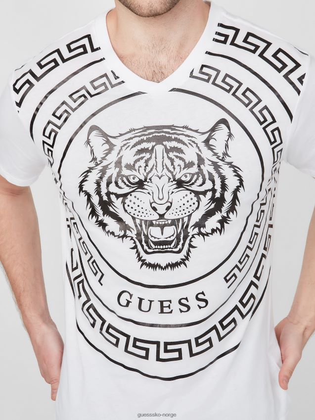 Guess griffin tiger t-skjorte ren hvit Ren hvit menn F0LJ808295