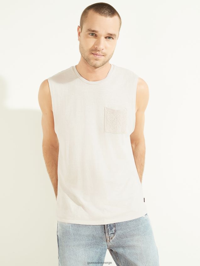 Guess hamp bomull muskel t-skjorte dempet stein multi dempet stein multi menn F0LJ8010815