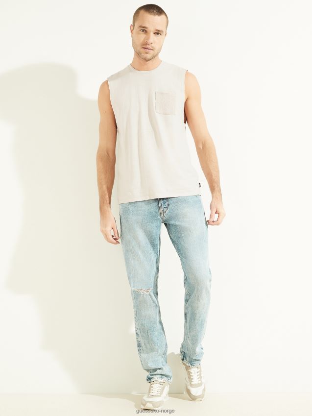 Guess hamp bomull muskel t-skjorte dempet stein multi dempet stein multi menn F0LJ8010815