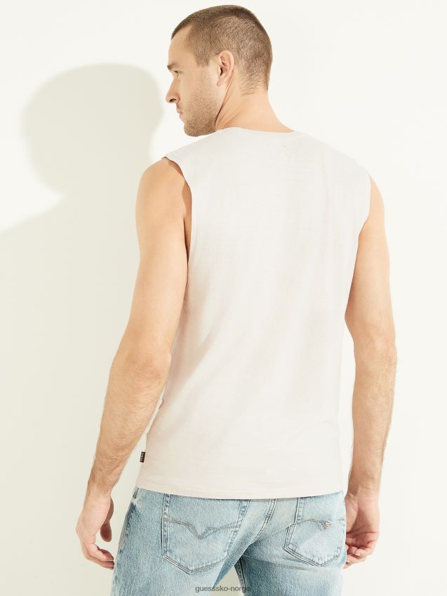 Guess hamp bomull muskel t-skjorte dempet stein multi dempet stein multi menn F0LJ8010815