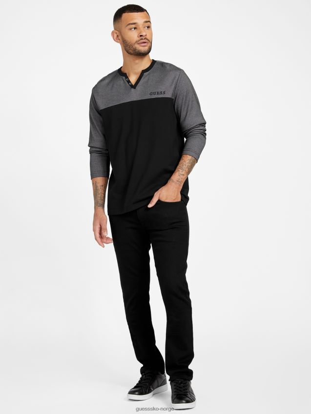 Guess harman v-hals langermet t-skjorte kulsort kulsvart menn F0LJ808239