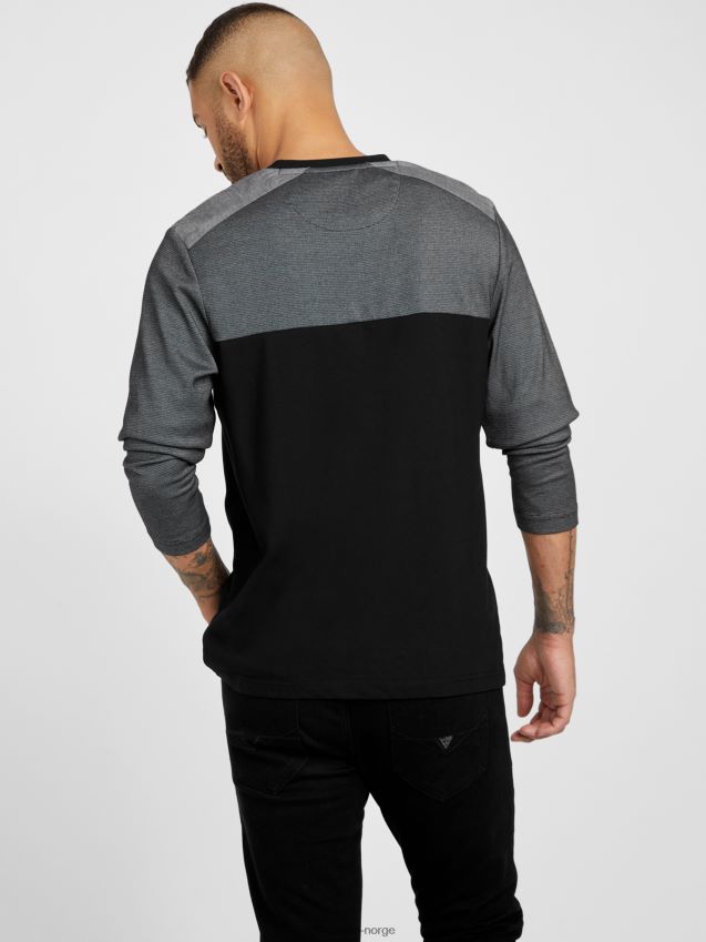 Guess harman v-hals langermet t-skjorte kulsort kulsvart menn F0LJ808239