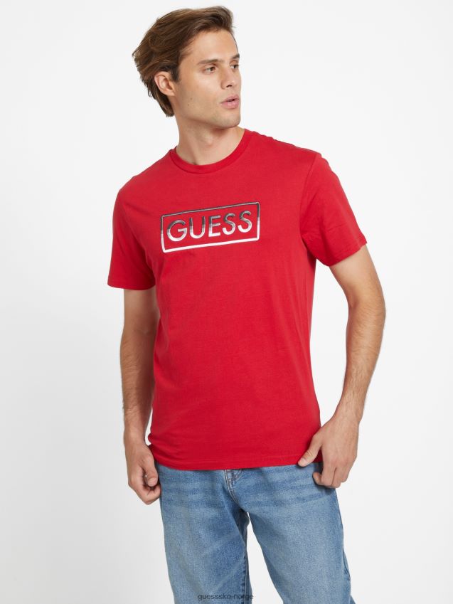 Guess hartley logo t-skjorte varsity rød varsity rød menn F0LJ808319