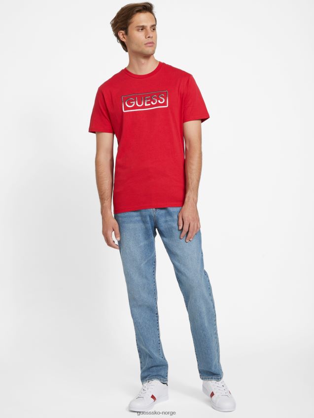 Guess hartley logo t-skjorte varsity rød varsity rød menn F0LJ808319