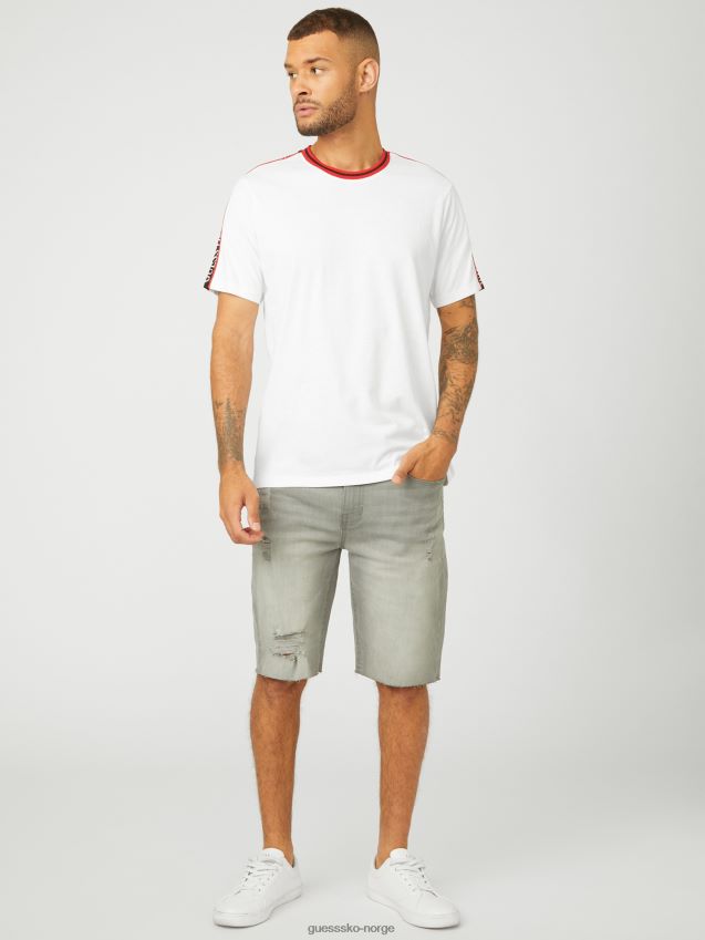 Guess hyatt logo tape t-skjorte i ren hvit Ren hvit menn F0LJ808425