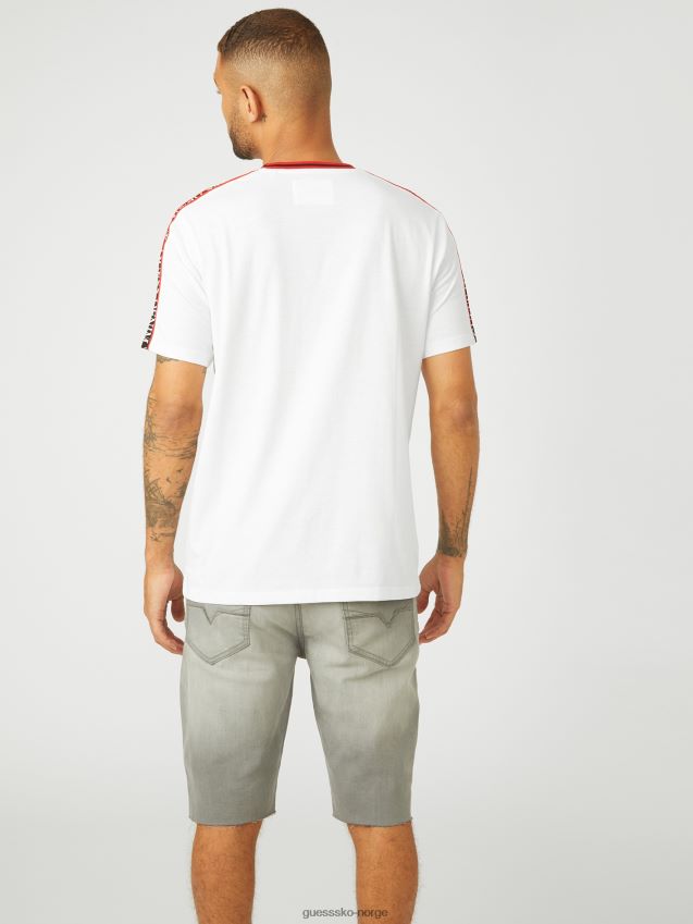 Guess hyatt logo tape t-skjorte i ren hvit Ren hvit menn F0LJ808425