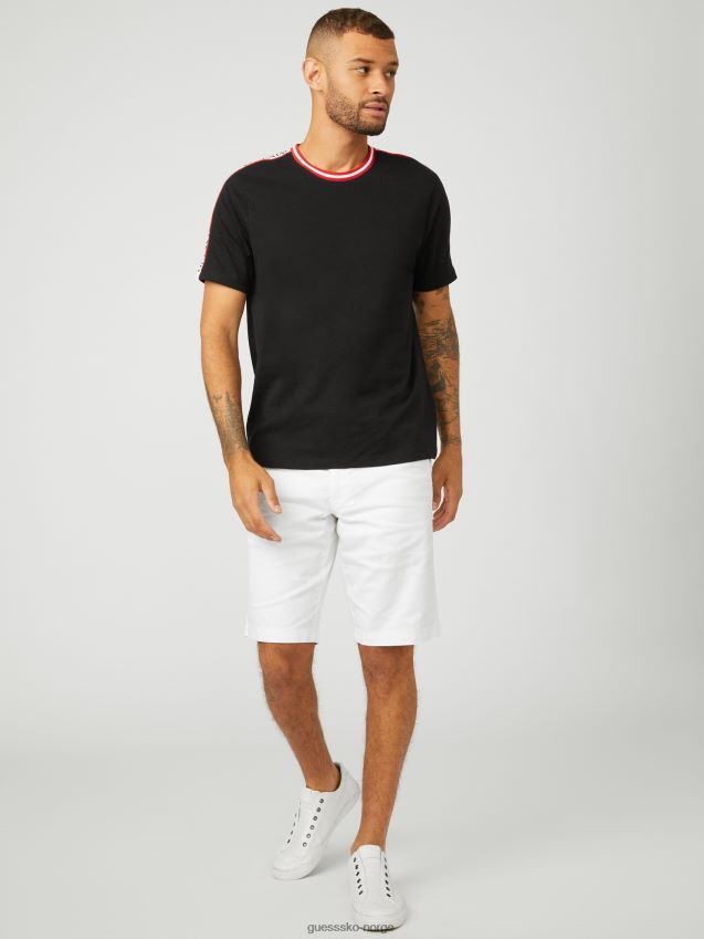 Guess hyatt logo tape t-skjorte kulsort kulsvart menn F0LJ808286