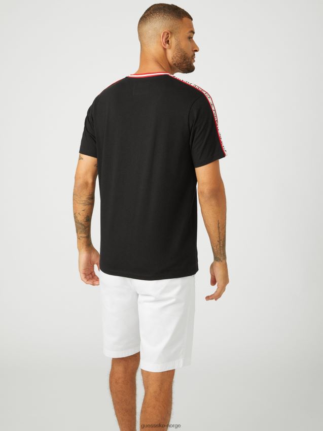 Guess hyatt logo tape t-skjorte kulsort kulsvart menn F0LJ808286