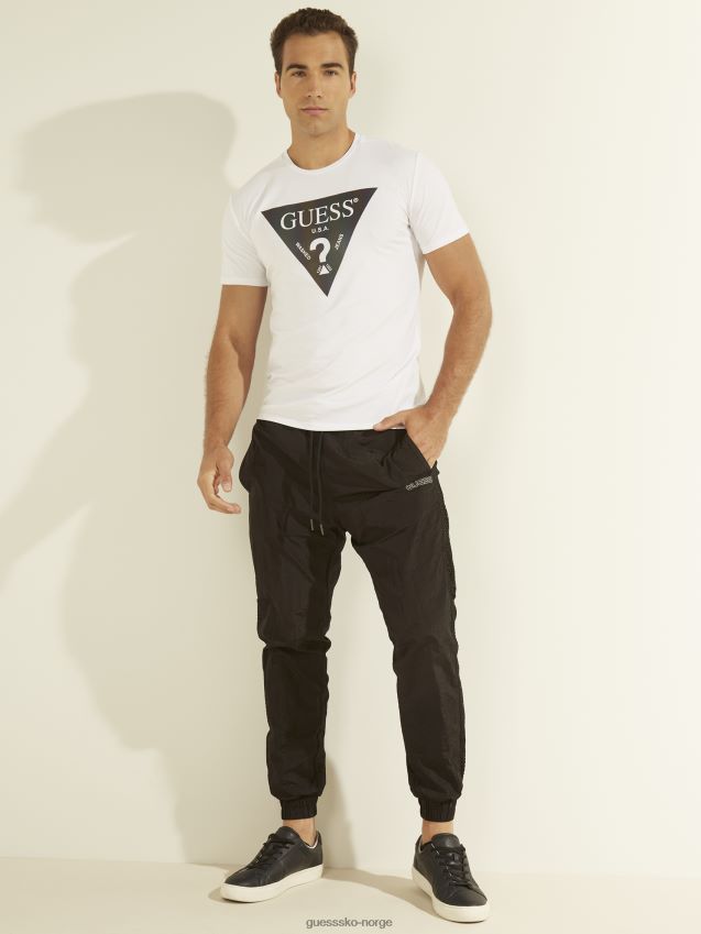 Guess iriserende logo grafisk t-skjorte ekte hvit ekte hvit menn F0LJ8010809