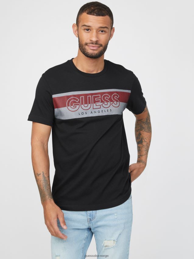 Guess jet black arda logo t-skjorte kulsvart menn F0LJ808237