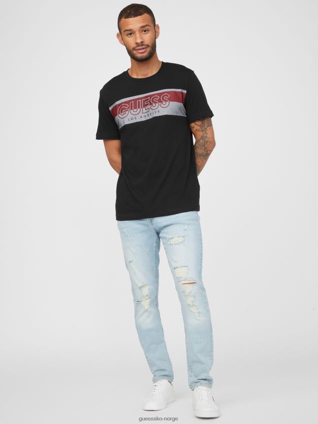 Guess jet black arda logo t-skjorte kulsvart menn F0LJ808237