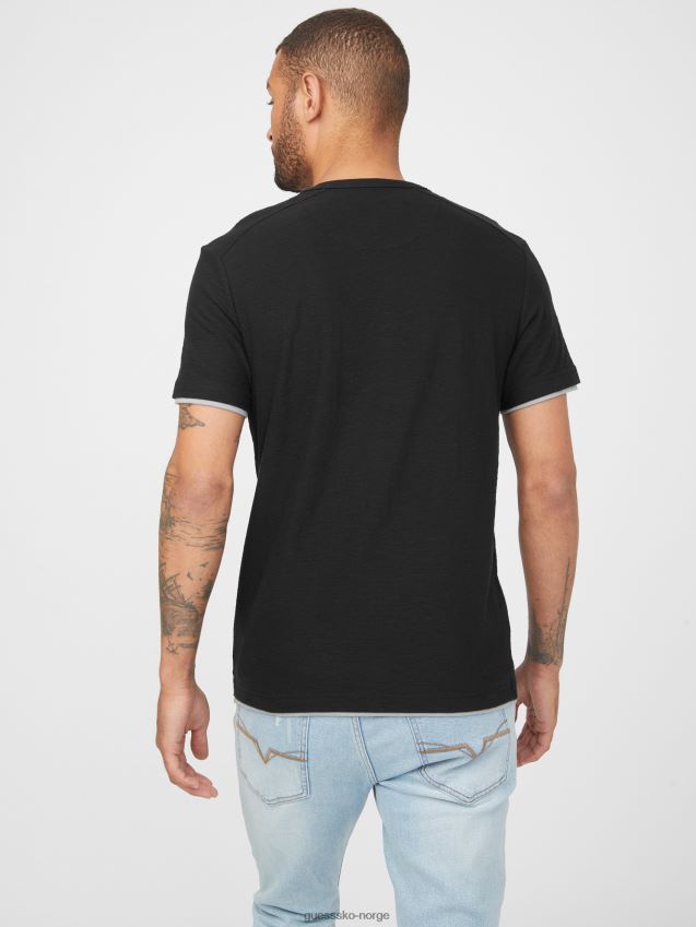 Guess jet black arda logo t-skjorte kulsvart menn F0LJ808237