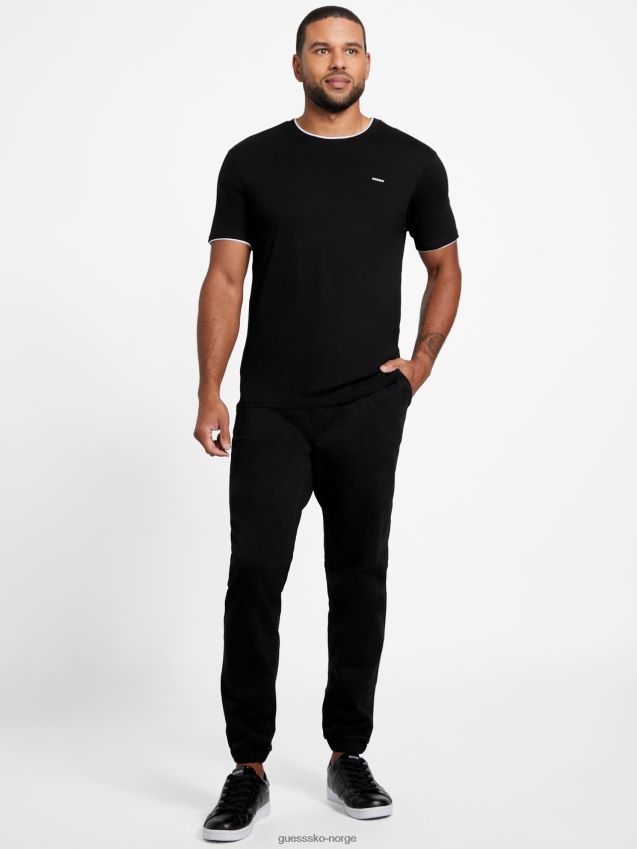 Guess jet black carmin lagdelt t-skjorte kulsvart menn F0LJ808462