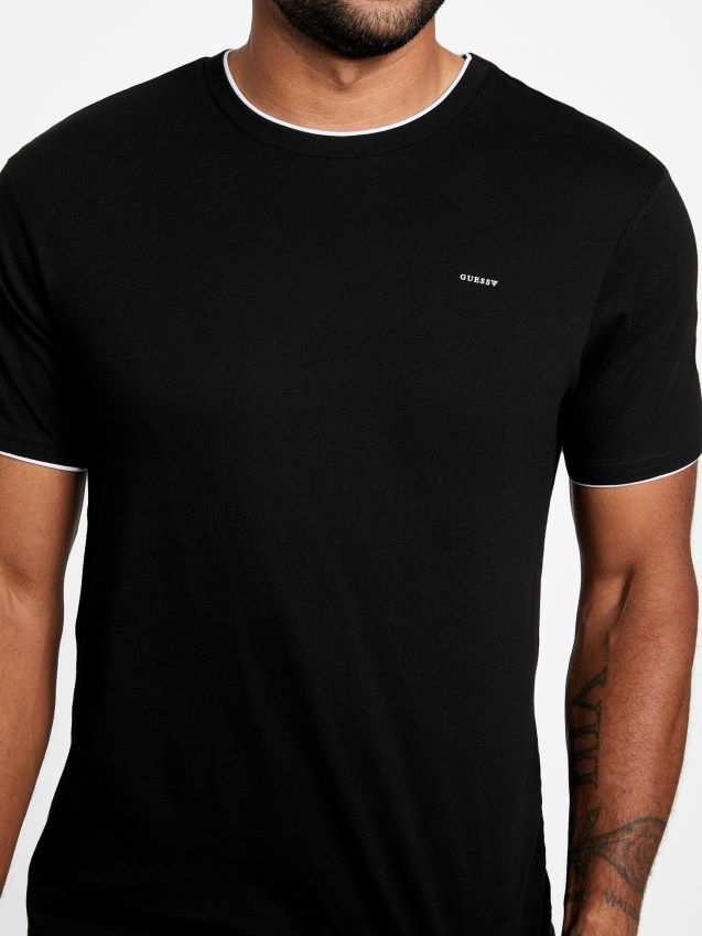 Guess jet black carmin lagdelt t-skjorte kulsvart menn F0LJ808462