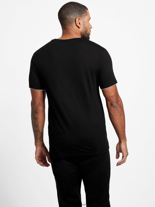 Guess jet black carmin lagdelt t-skjorte kulsvart menn F0LJ808462