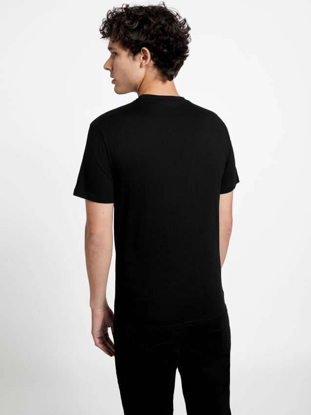 Guess jet black dalek t-skjorte kulsvart menn F0LJ808417