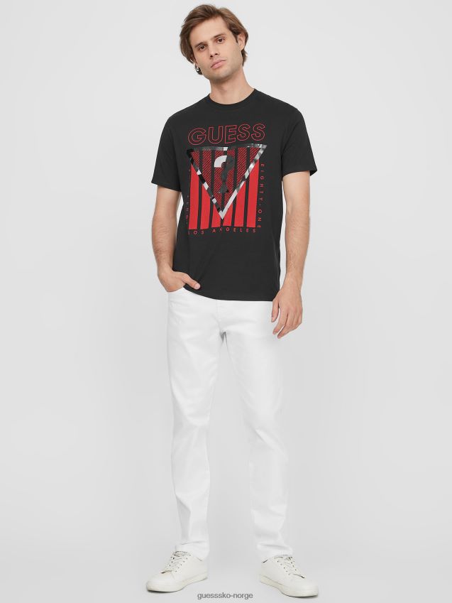 Guess jet black eco ulmo logo t-skjorte kulsvart menn F0LJ808284