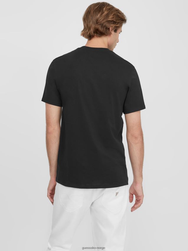 Guess jet black eco ulmo logo t-skjorte kulsvart menn F0LJ808284