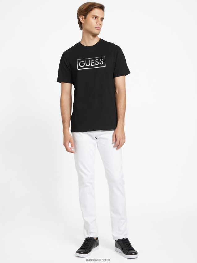 Guess jet black hartley logo t-skjorte kulsvart menn F0LJ808303