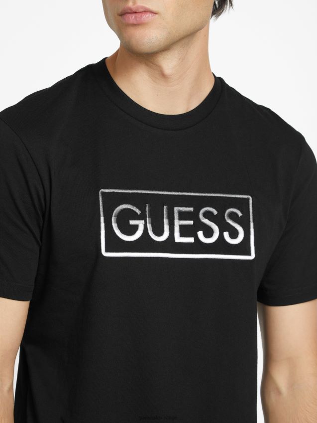 Guess jet black hartley logo t-skjorte kulsvart menn F0LJ808303