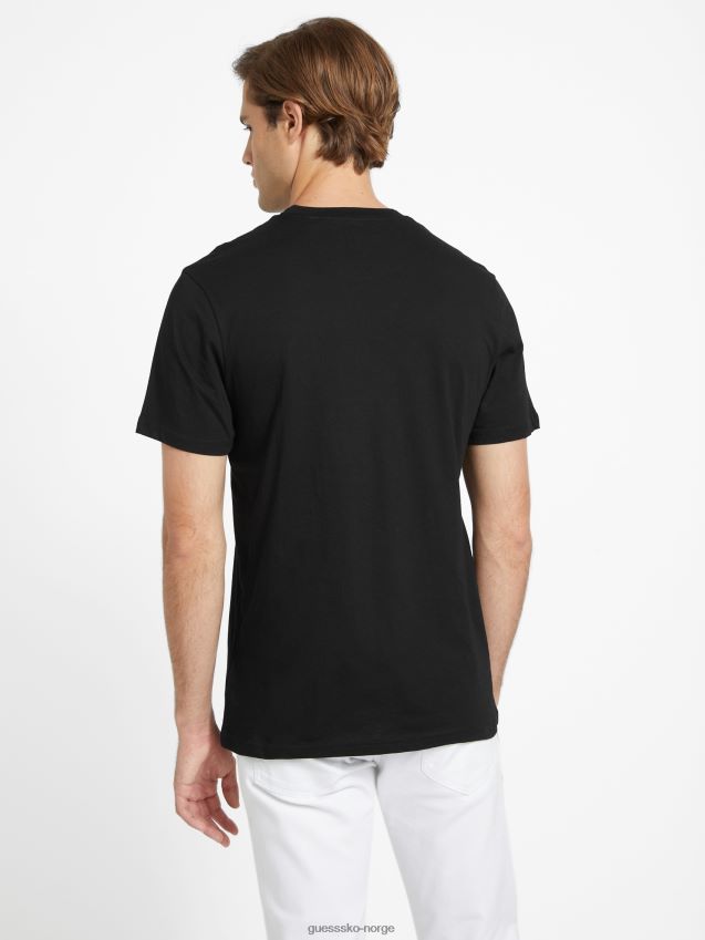 Guess jet black hartley logo t-skjorte kulsvart menn F0LJ808303