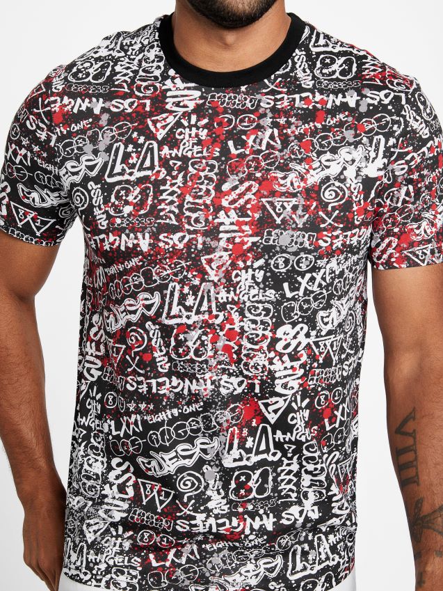 Guess jet black jael t-skjorte kulsvart menn F0LJ808211