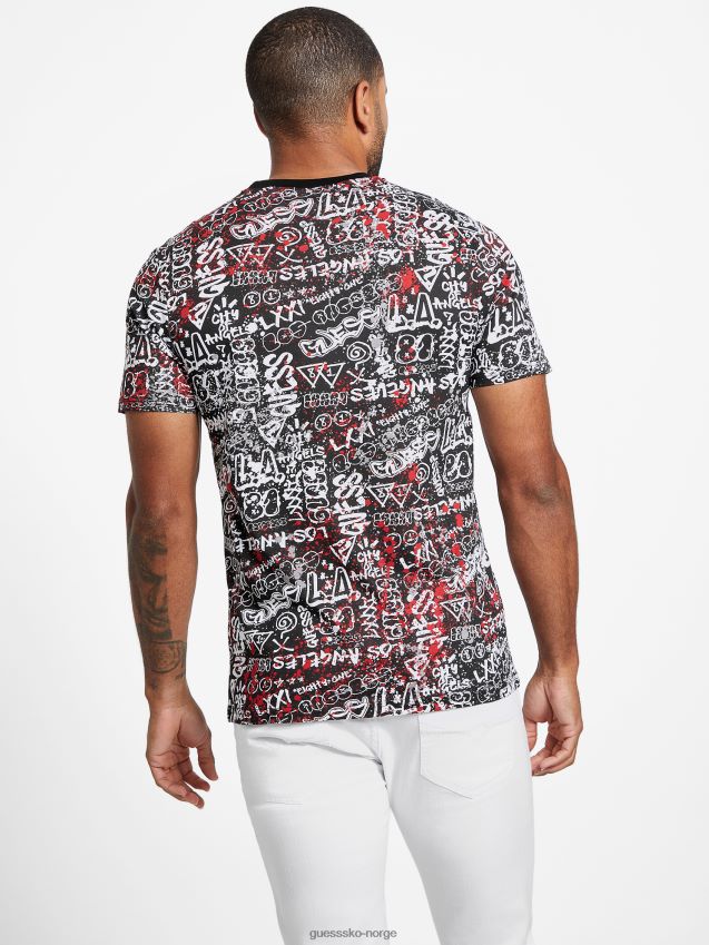 Guess jet black jael t-skjorte kulsvart menn F0LJ808211