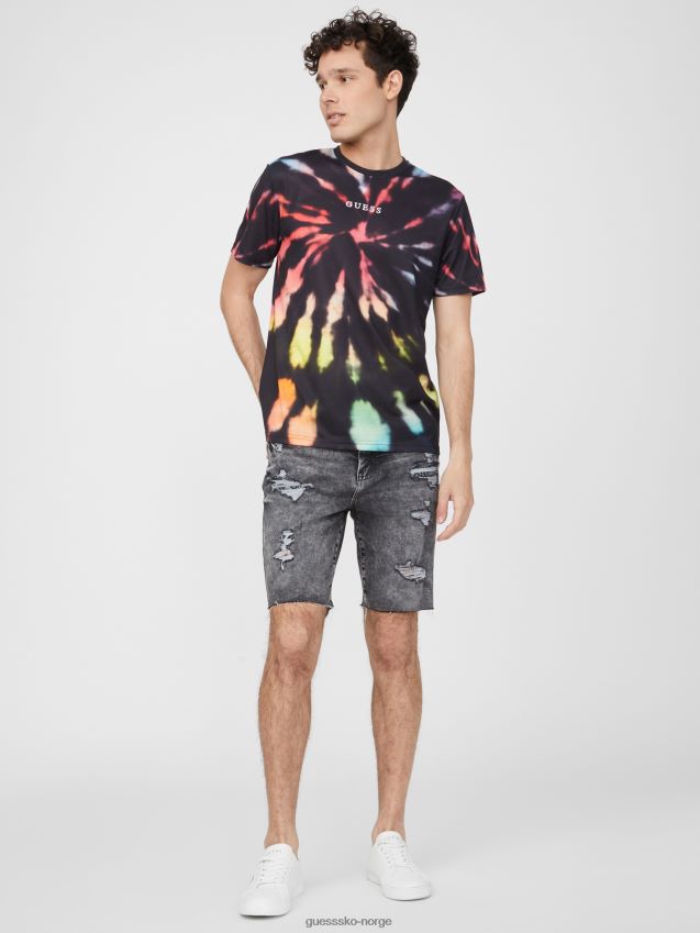 Guess jet black jameson tie-dye t-skjorte kulsvart menn F0LJ808492