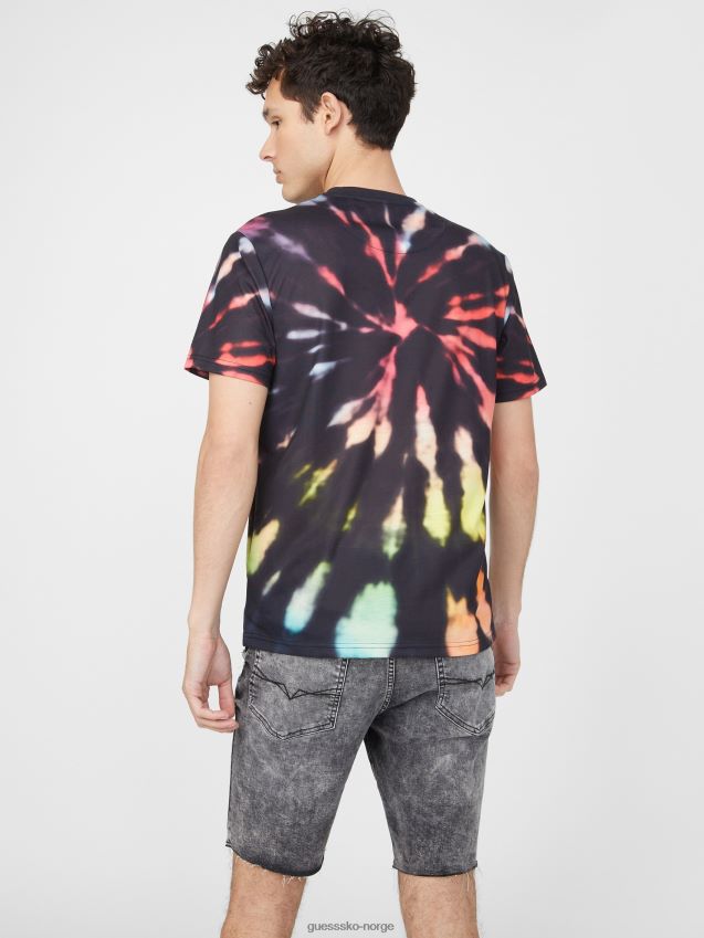 Guess jet black jameson tie-dye t-skjorte kulsvart menn F0LJ808492