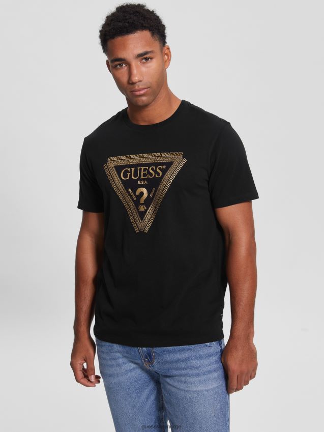 Guess jet black kjede logo t-skjorte kulsvart menn F0LJ8010745