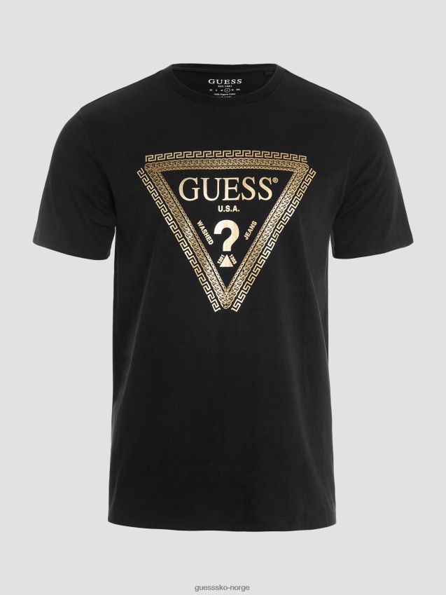 Guess jet black kjede logo t-skjorte kulsvart menn F0LJ8010745