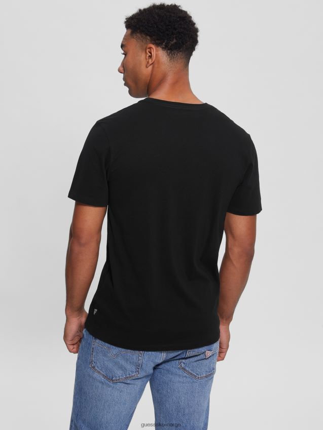 Guess jet black kjede logo t-skjorte kulsvart menn F0LJ8010745