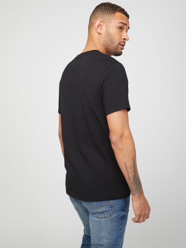 Guess jet black kwes logo t-skjorte kulsvart menn F0LJ808446