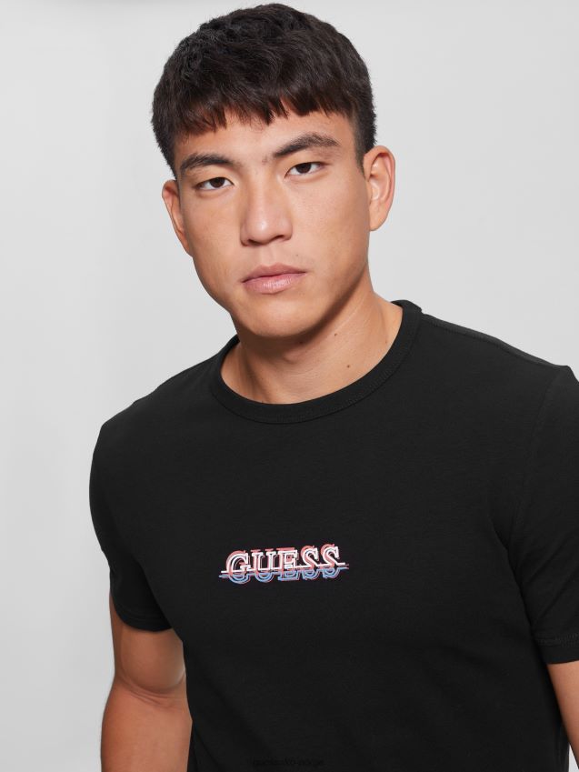 Guess jet black maksim logo t-skjorte kulsvart menn F0LJ8010394