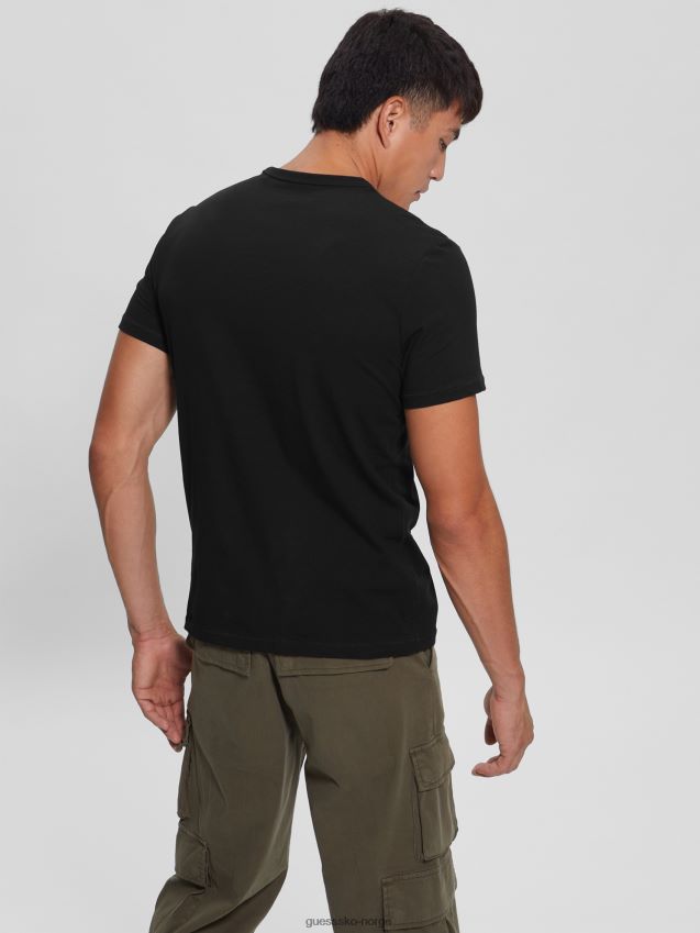 Guess jet black maksim logo t-skjorte kulsvart menn F0LJ8010394