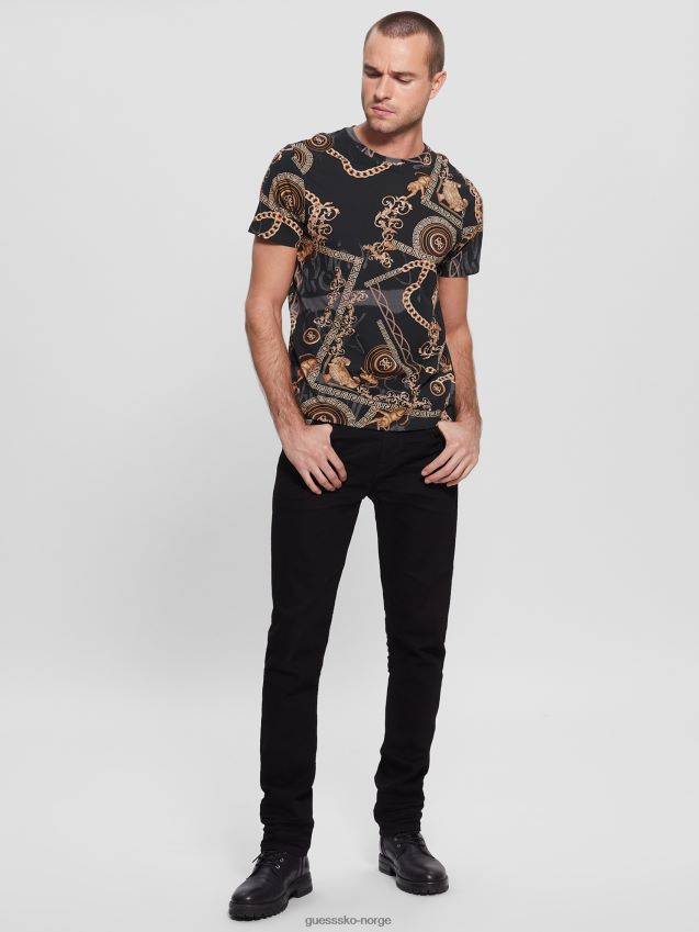 Guess jet black multi eco quattro g t-skjorte jet black multi menn F0LJ8010649