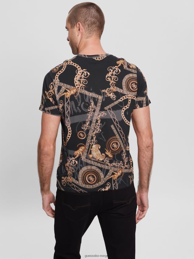 Guess jet black multi eco quattro g t-skjorte jet black multi menn F0LJ8010649