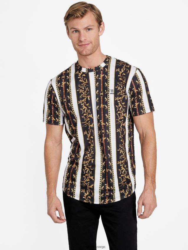 Guess jet black multi seik barokk grafisk t-skjorte jet black multi menn F0LJ808177